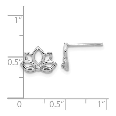 Sterling Silver Lotus Flower Stud Earrings – view 5