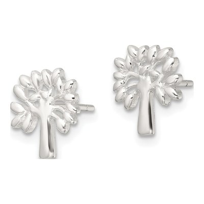 Sterling Silver Tree Stud Earrings – view 3