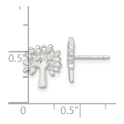 Sterling Silver Tree Stud Earrings – view 5