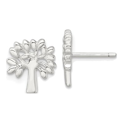 Sterling Silver Tree Stud Earrings