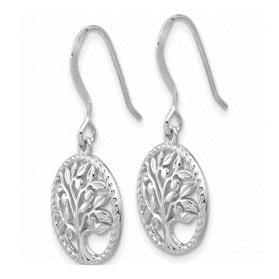 Sterling Silver Tree of Life Dangle Earrings – view 3