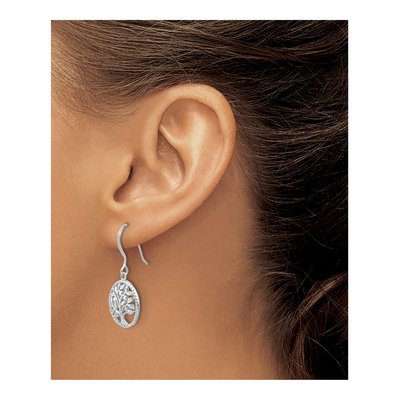 Sterling Silver Tree of Life Dangle Earrings – view 4