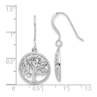 Sterling Silver Tree of Life Dangle Earrings – view 5