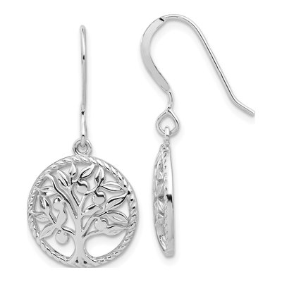 Sterling Silver Tree of Life Dangle Earrings