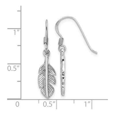 Sterling Silver Feather Dangle Earrings – view 5