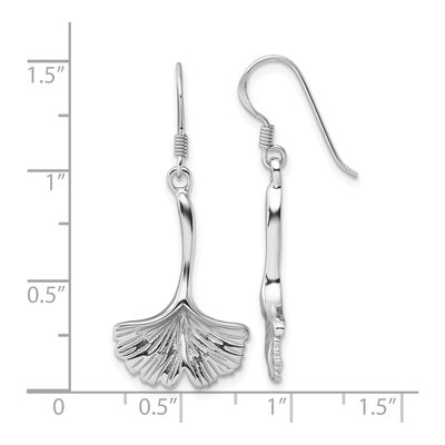 Sterling Silver Ginkgo Leaf Dangle Earrings – view 5