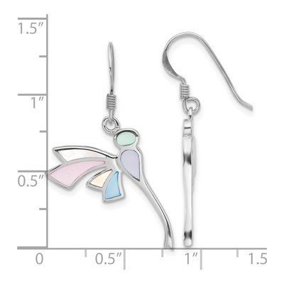 Sterling Silver Mother of Pearl Dragonfly Dangle Earrings – view 4