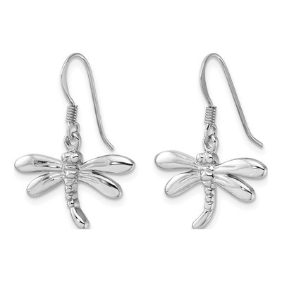 Sterling Silver Dragonfly Dangle Earrings – view 3
