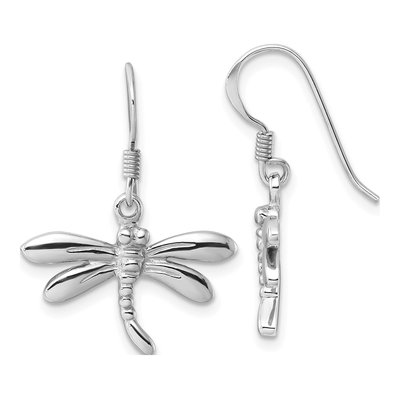 Sterling Silver Dragonfly Dangle Earrings
