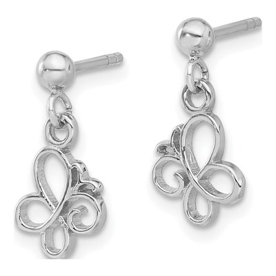 Sterling Silver Butterfly Dangle Earrings – view 3