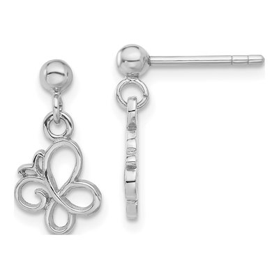 Sterling Silver Butterfly Dangle Earrings