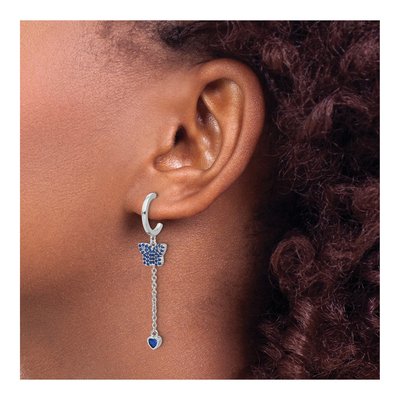 Sterling Silver CZ Butterfly Heart Dangle Earrings – view 4