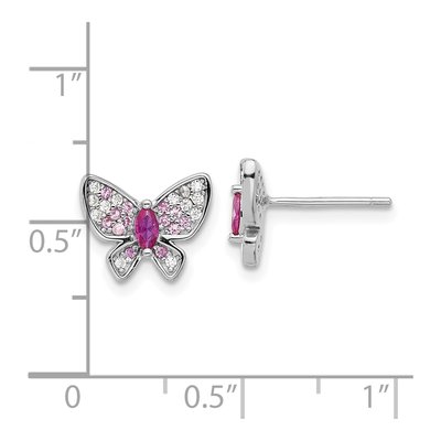 Sterling Silver CZ Butterfly Stud Earrings – view 5