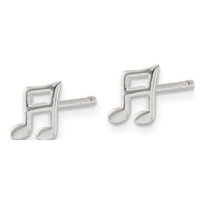 Sterling Silver Music Note Stud Earrings – view 3