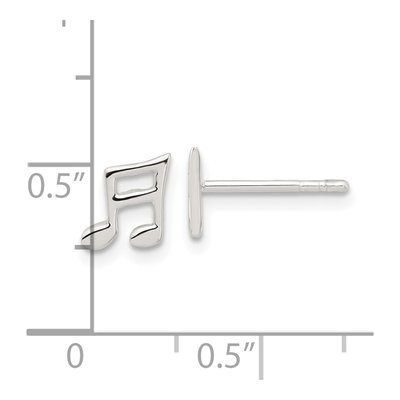 Sterling Silver Music Note Stud Earrings – view 5