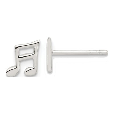 Sterling Silver Music Note Stud Earrings