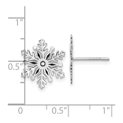 Sterling Silver Enamel Snowflake Stud Earrings – view 5