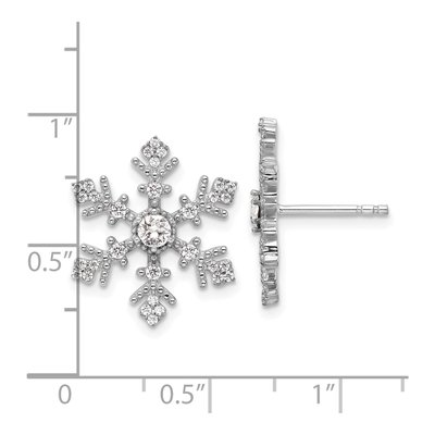 Sterling Silver Crystal & CZ Snowflake Stud Earrings – view 5
