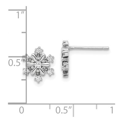 Sterling Silver CZ Snowflake Stud Earrings – view 5