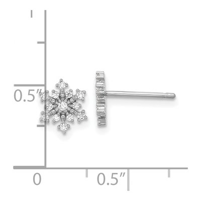 Sterling Silver CZ Snowflake Stud Earrings – view 5