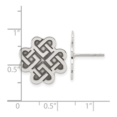 Sterling Silver Oxidized Celtic Design Stud Earrings – view 5
