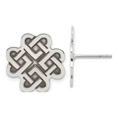 Sterling Silver Oxidized Celtic Design Stud Earrings