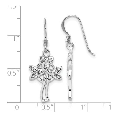 Sterling Silver Celtic Cross Dangle Earrings – view 5