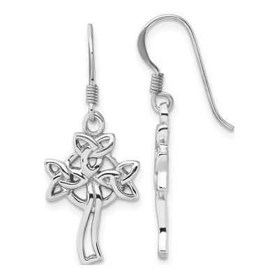 Sterling Silver Celtic Cross Dangle Earrings