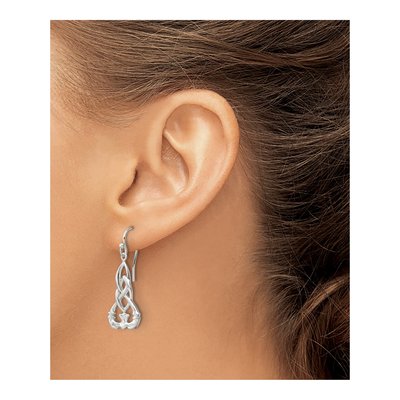Sterling Silver Claddagh Dangle Earrings – view 4