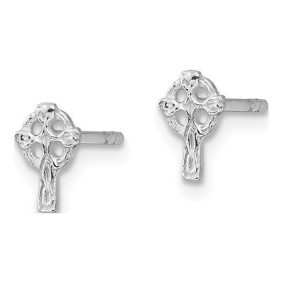 Sterling Silver Celtic Cross Stud Earrings – view 3