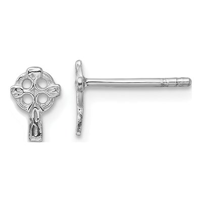 Sterling Silver Celtic Cross Stud Earrings