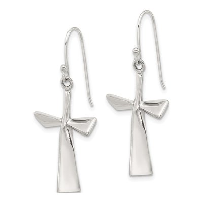 Sterling Silver Cross Dangle Earrings – view 3