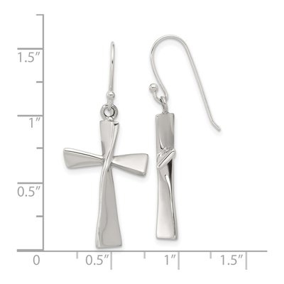 Sterling Silver Cross Dangle Earrings – view 5