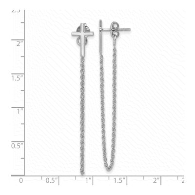 Sterling Silver Cross Front Back Dangle Earrings – view 5