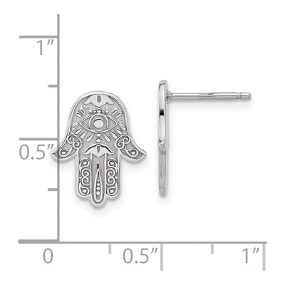 Sterling Silver Hamsa Stud Earrings – view 5