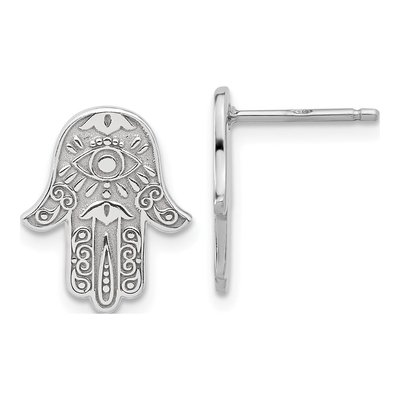 Sterling Silver Hamsa Stud Earrings