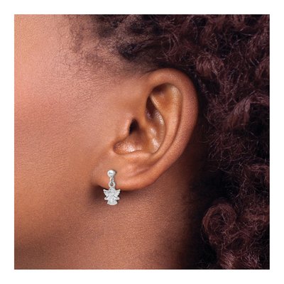 Sterling Silver CZ Angel Dangle Earrings – view 4
