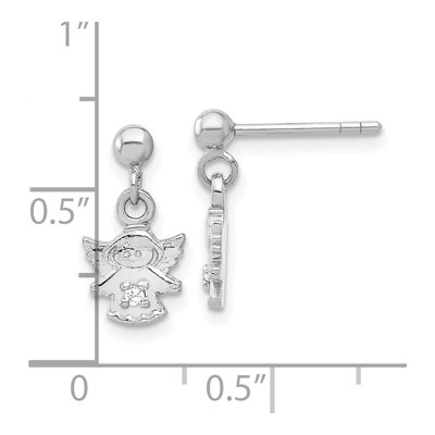 Sterling Silver CZ Angel Dangle Earrings – view 5