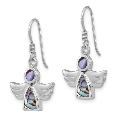 Sterling Silver Abalone Angel Dangle Earrings – view 2