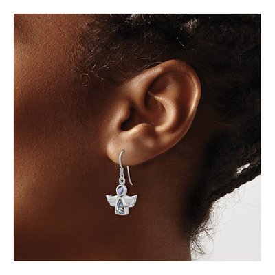 Sterling Silver Abalone Angel Dangle Earrings – view 3
