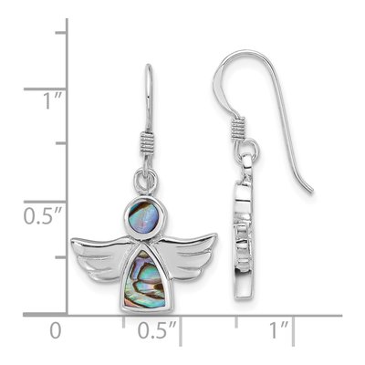 Sterling Silver Abalone Angel Dangle Earrings – view 4