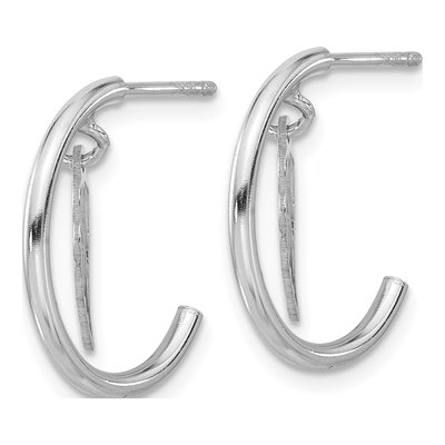 Sterling Silver 19mm Wings C- Hoop Earrings – view 3
