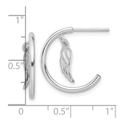 Sterling Silver 19mm Wings C- Hoop Earrings – view 5