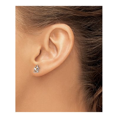 Sterling Silver Girls' Enamel Dog Stud Earrings – view 4