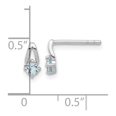 Sterling Silver Swiss Blue Topaz Button Stud Earrings – view 5