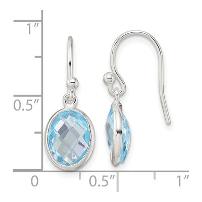 Sterling Silver Swiss Blue Topaz Dangle Earrings – view 5