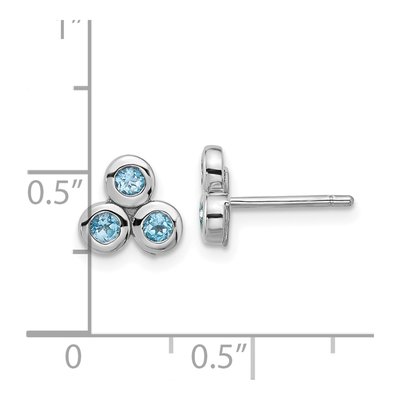 Sterling Silver Swiss Blue Topaz Stud Earrings – view 4