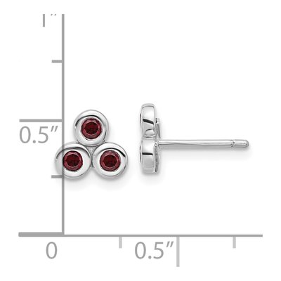Sterling Silver Garnet Stud Earrings – view 4