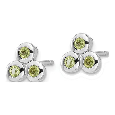 Sterling Silver Peridot Stud Earrings – view 2