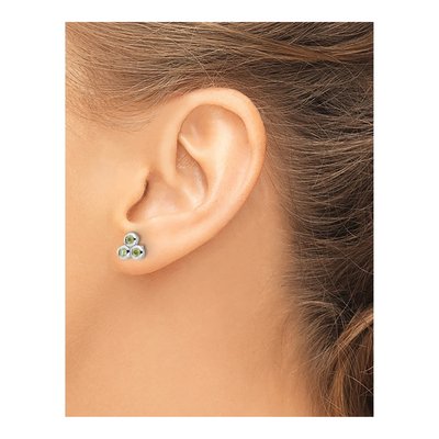 Sterling Silver Peridot Stud Earrings – view 3